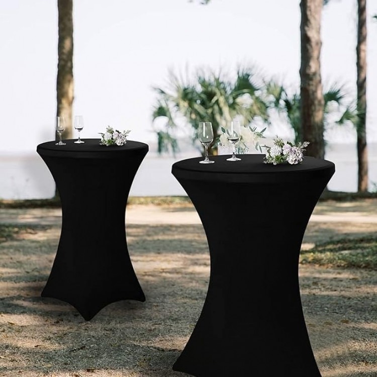 Spandex Tablecloth 32″x43″ Black Fitted High Top Cocktail Ta