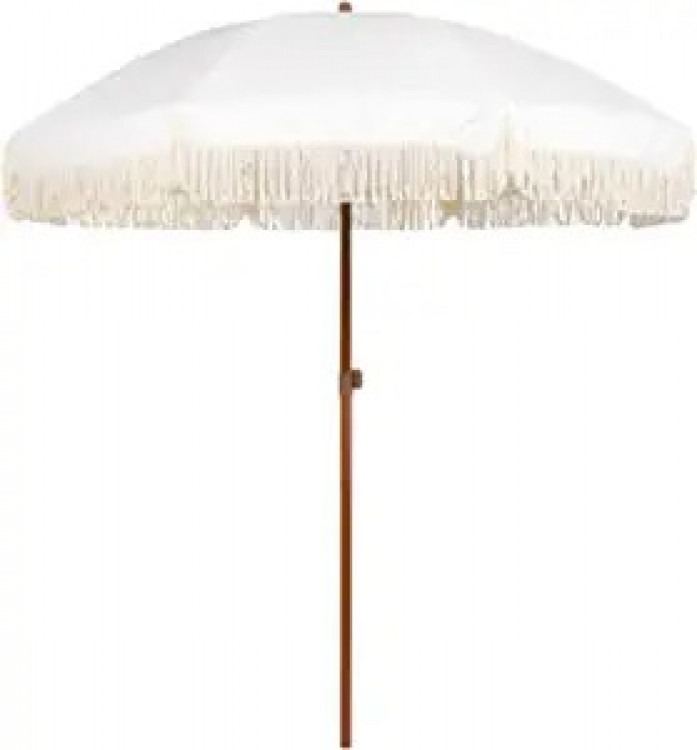 Umbrella with Base White Fringe