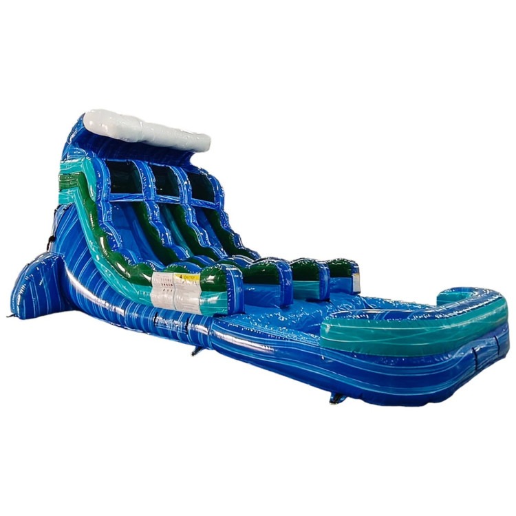 18' Wave Dual Lane Water Slide with Pool