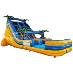 21' Lava Falls Dual Lane Water Slide with Pool